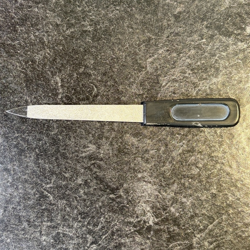 Vintage Revlon Emery Nail File Shaping Finishing 5" Black Pointed Tip - Picture 2 of 4